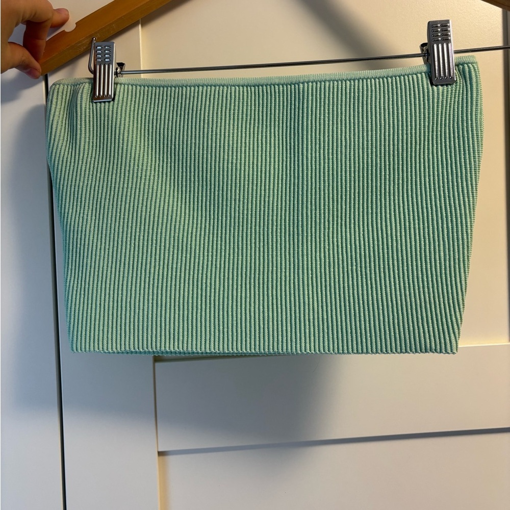 Babaton Mint Green Ribbed tube top - cropped